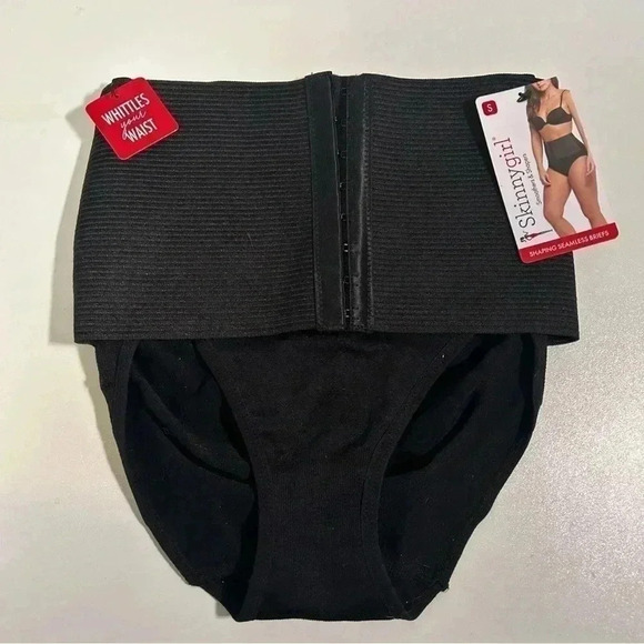 NWT SKINNYGIRL SHAPING ELASTIC BAND HOOK&EYE BRIEFS S - Picture 2 of 4